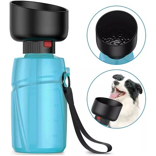 Botella Para Mascota Premium Plegable Taza Hidratación Paseo