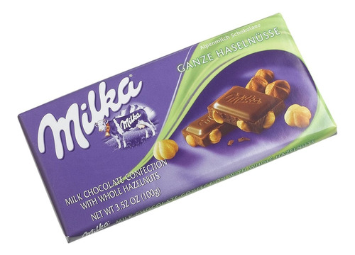 Milka Chocolate Con Leche Con Avellanas Enteras, Barras De 3