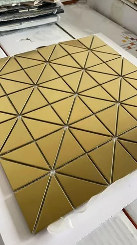 Disu Malla Mosaico Steel  Gold-dorada Cuadro Dorado 30*30 