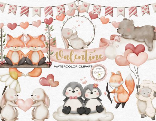 Kits Cliparts Imagenes Png Animales Enamorados San Valentin