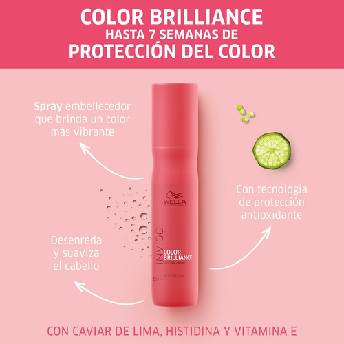 Kit Shampoo Mascarilla Y Spray Wella Color Brilliance 250 Ml