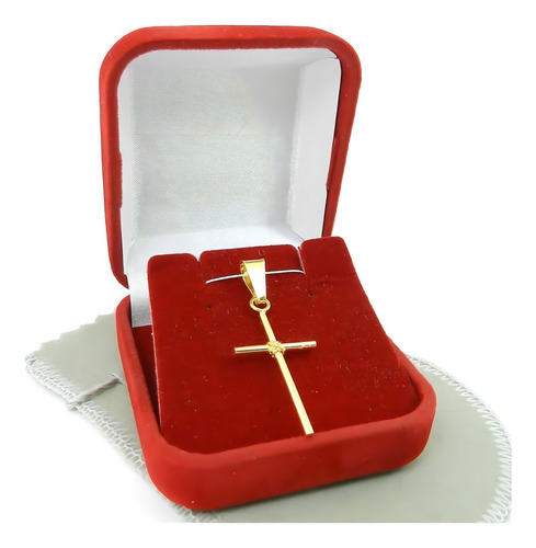 Colgante en forma de cruz en forma de palo chapado en oro Pi100, 15 x 35 mm