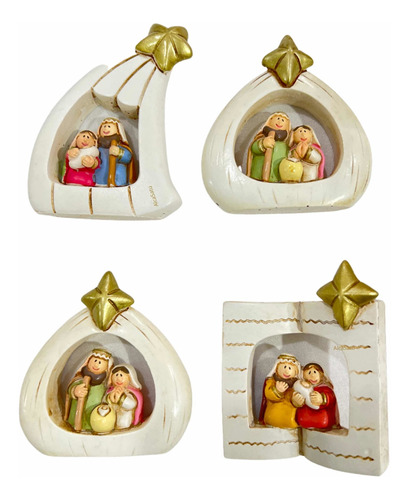 Mini Pesebre Navidad Decoración Sagrada Familia Italy 4un