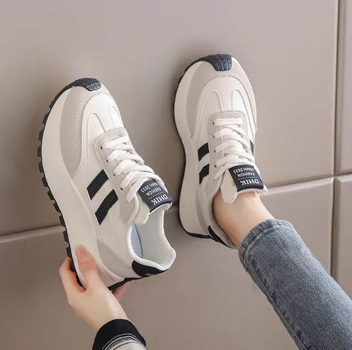 Zapatillas Casuales Con Plataforma Para Mujer, Zapatos Planos Con Punta Redonda