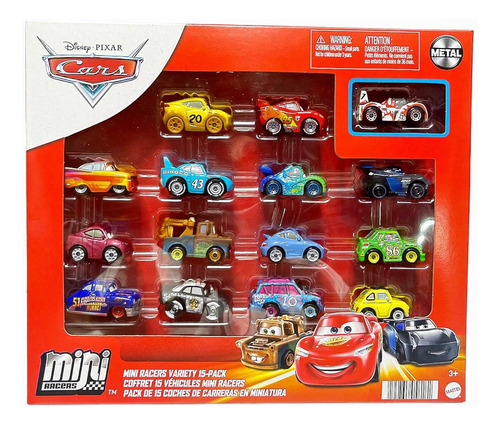 Cars Mini Racers Disney Pixar Paquete De 15 Coches