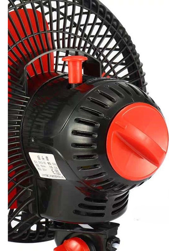 Ventilador Oscilante Con Base Mariquita 2025 -oscilación 90° 23 Cm 50hz Negro Rojo Plástico 3