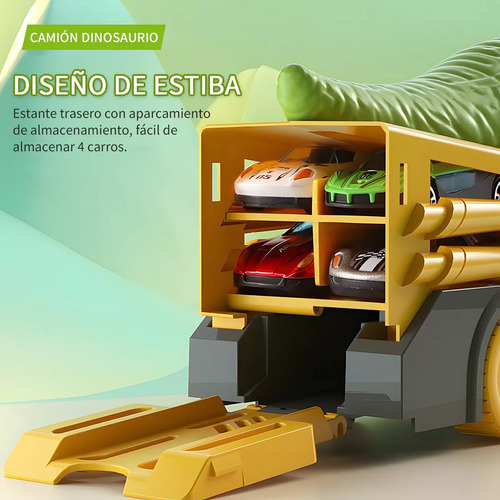 Coche De Juguete Dinosaur Transporter Con 2 Coches Pequeños