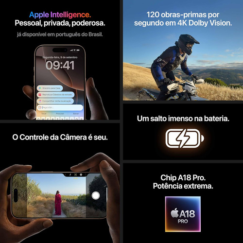 Apple iPhone 16 Pro Max 256gb Dual Sim - Titânio-preto (Usado)
