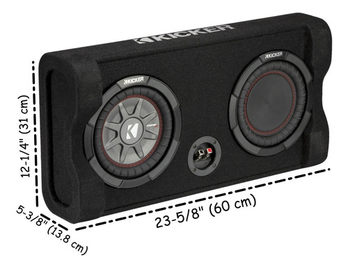Subwoofer Plano Kicker 8 43cwrt82 Con Cajón + Reflex 600w