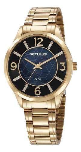 Relogio Seculus Feminino Dourado  - 23621lpsvds1