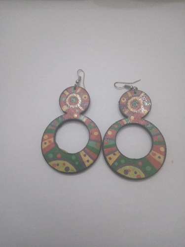 Aros De Madera Pintados (cu0)