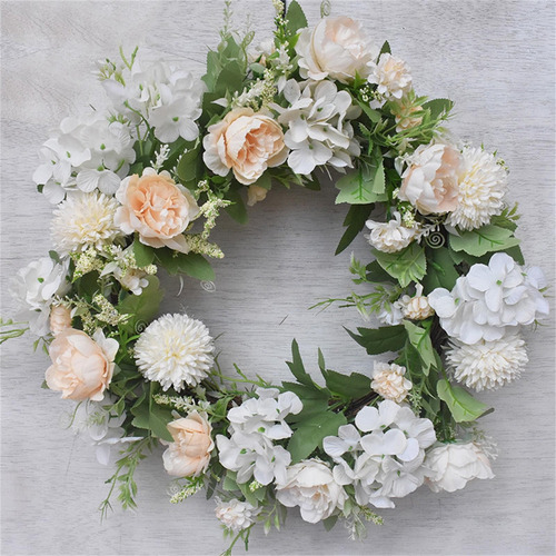 Corona De Flores Artificiales Con Forma De Peonía, Corona De