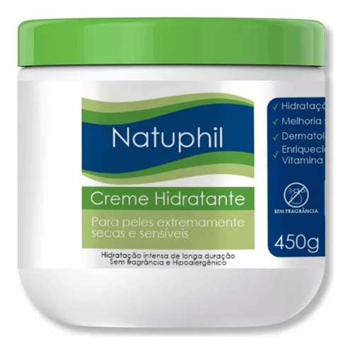 2 Creme Hidratante Corpo 450g Pele Secas Sensíveis Natuphil