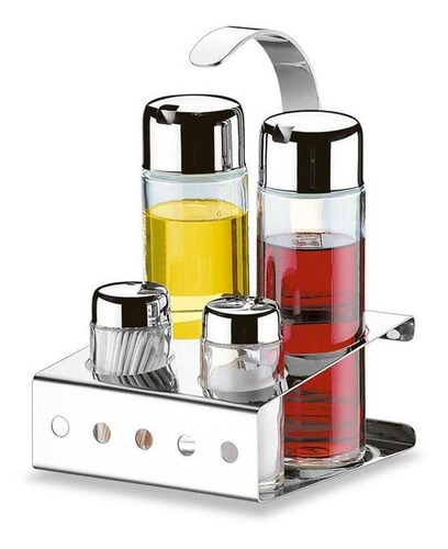 Galheteiro Inox 5 Peças Parma - 150 Ml - Aço Inox