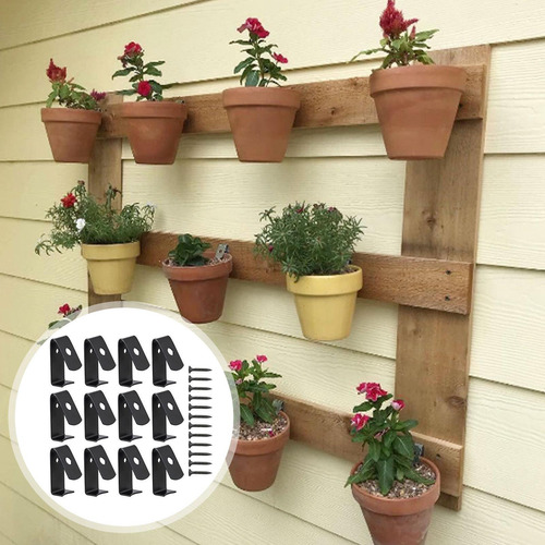 Soporte De Pared Para Maceta 12 Macetas Con Gancho Los Clips