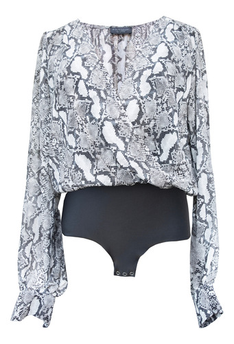 Body Transparente | Zara | T. M Gris Claro Animal Print M (Usado)