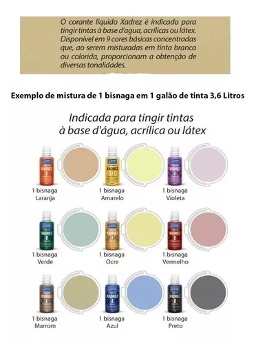 Caixa Com 12 Corante Líquido Xadrez 50ml Bisnaga Preto - Casa e