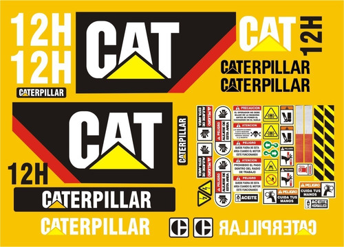 Calcomanías Para Motoconformadora Caterpillar 12h Opción 4