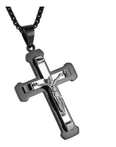 Hzman Collar Con Colgante Jesus De Acero Inoxidable Para Hom