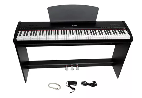 Piano Eléctrico Parquer P9 88 Teclas Martillo Con Mueble