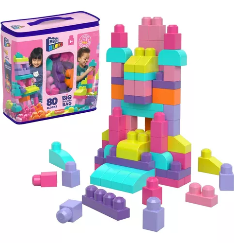 Blocos de Montar - Mega Bloks - Sacola com 80 Peças - Azul - Fisher-Price