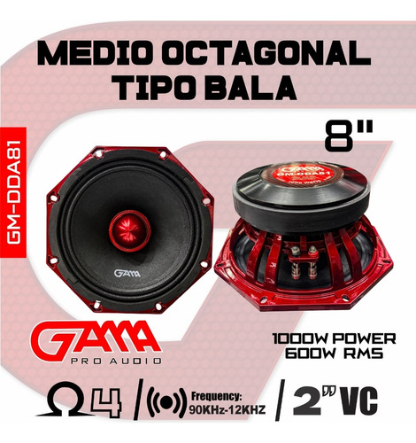 Medio Octagonal Punta De Bala 1000w Max 600rms
