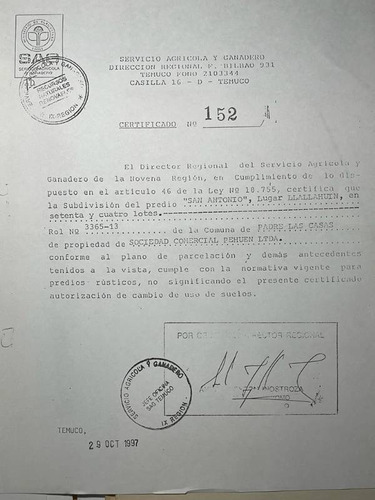 Venta Parcelación De 50 Hectareas Padre Las Casas