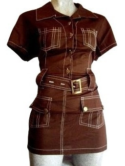Imagen 2 de 2 de Mini Vestido Bluson Popelina Algodon Moda Primavera Verano
