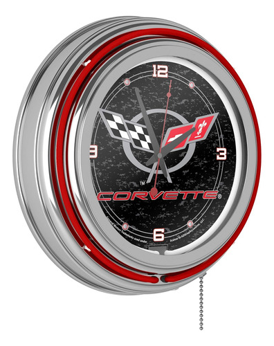 Trademark Gameroom Corvette C5 Reloj De Neón - 14 Pulgadas D
