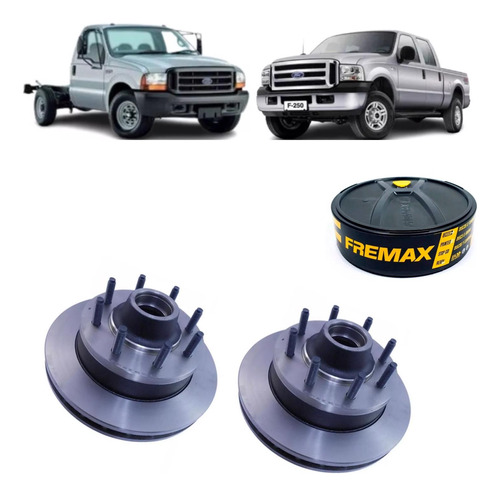 Par Disco Freio Com Cubo Dianteiro Ford F350 3.9 1998 A 2006