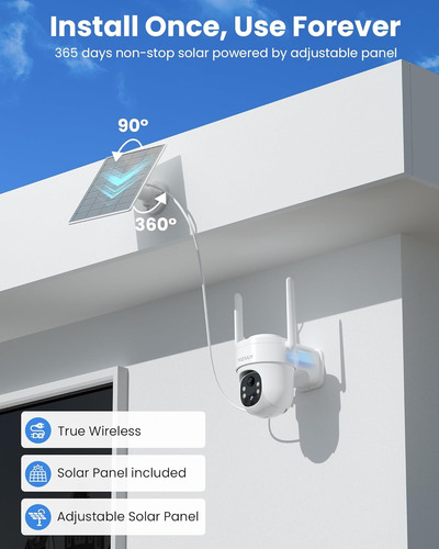Cámaras Solares Inalámbricas 3mp 360° Pan Tilt Wi-fi Alexa G