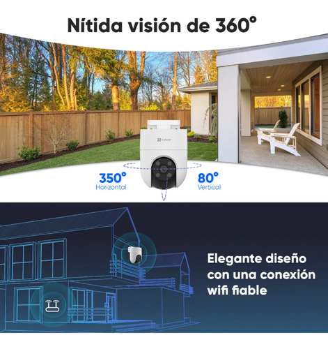 Ezviz Camara De Vigilancia Cs-h8c Fullhd 360 Full Color