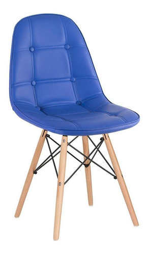 16 Cadeiras Estofada Botão Eames Botonê Capitonê Cores   Cor do assento Azul