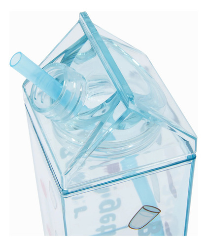 Botella De Agua Tipo Caja Carton Leche Pusheen The Cat Milk Color Azul Acero