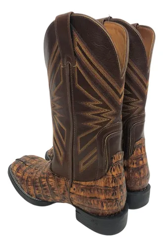 Bota Goyazes Oficial Texana Country Couro De Rabo Jacar