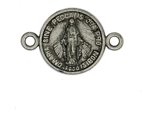 Virgen Medalla  Conector 100g/146pz 10x18mm Pewter Niquelado