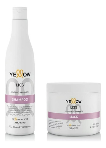 Kit Liss Keratina Amaranto Yellow Shampoo + Mascara Alfaparf