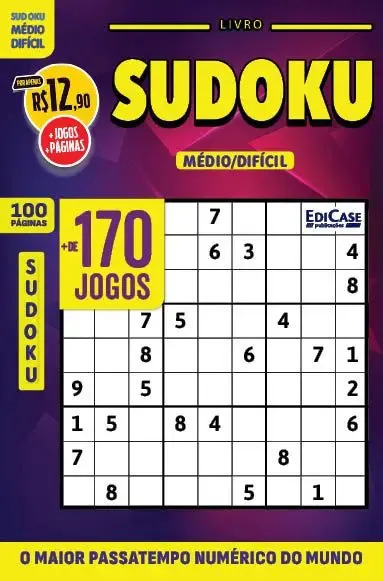 Livro Sudoku 41 - Nivel Medio/dificil