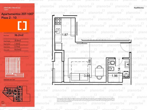 Venta De Apartamento Obra Construcción Monoambiente En Cordón, Ventura Work & Live/go Unidad 207