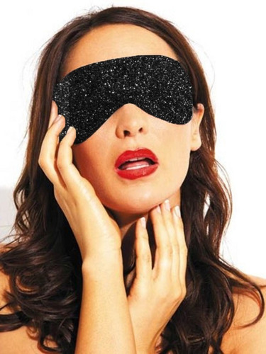 Antifaz Ciego Cuero Eco Glitter Elástico - Blindfold - Fun*