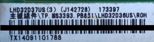 Main / Hisense / 32d37 32g1505 / 173397 / Modelo 32h3e (Usado)