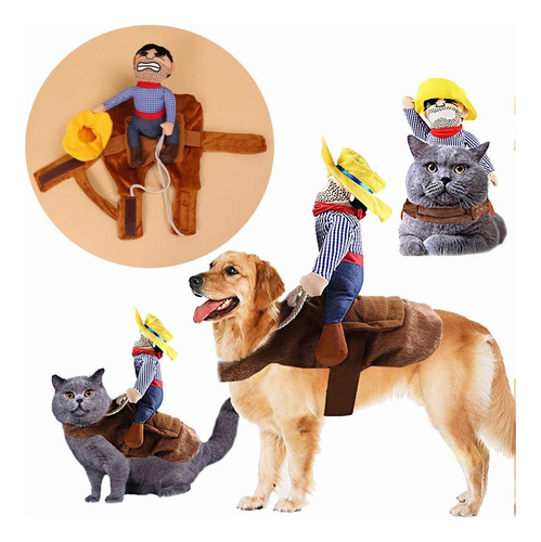 N Disfraz Halloween Para Perro Chico Y Grande Vaquero Jinete