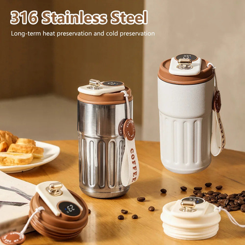 Garrafa Térmica Digital Inteligente De 450 Ml, Café Portátil