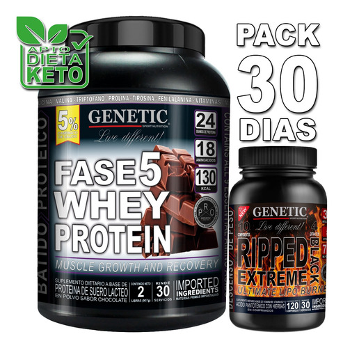 Whey Ripped Genetic Fase 5 Fuerza 100% Quemagrasa Definitivo