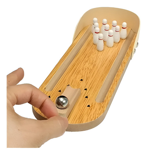 Mini Juego De Bolos Madera Juego De Mesa Mini Bowling