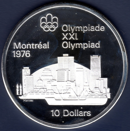 10 Dollars 1973 Moneda Canadá Olimpiadas Montreal Isabel Ii