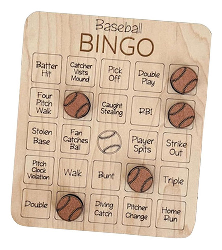 Juego De Bingo De Madera, Juego De Fiesta Béisbol
