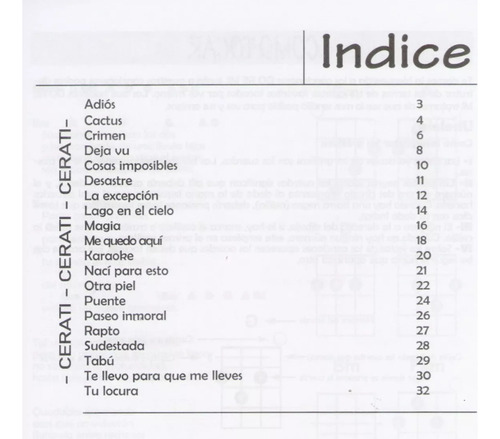Cancionero Gustavo Cerati P/ Ukelele Big Bang Rock Recoleta