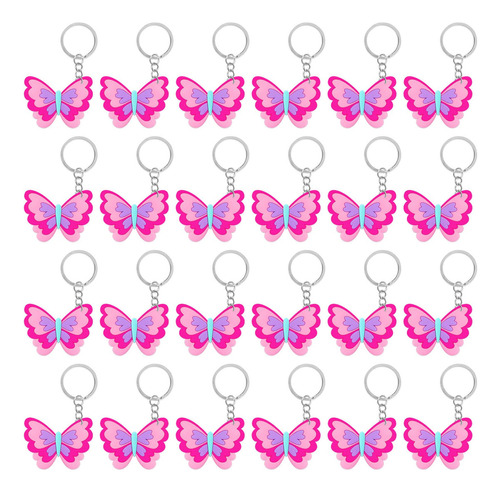 Paquete De 24 Llaveros De Mariposa Para Decoración De Fiesta