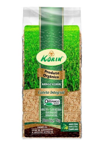 Kit 3x: Arroz Cateto Integral Orgânico Korin 1kg